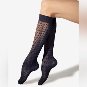 Sheer silk knee socks